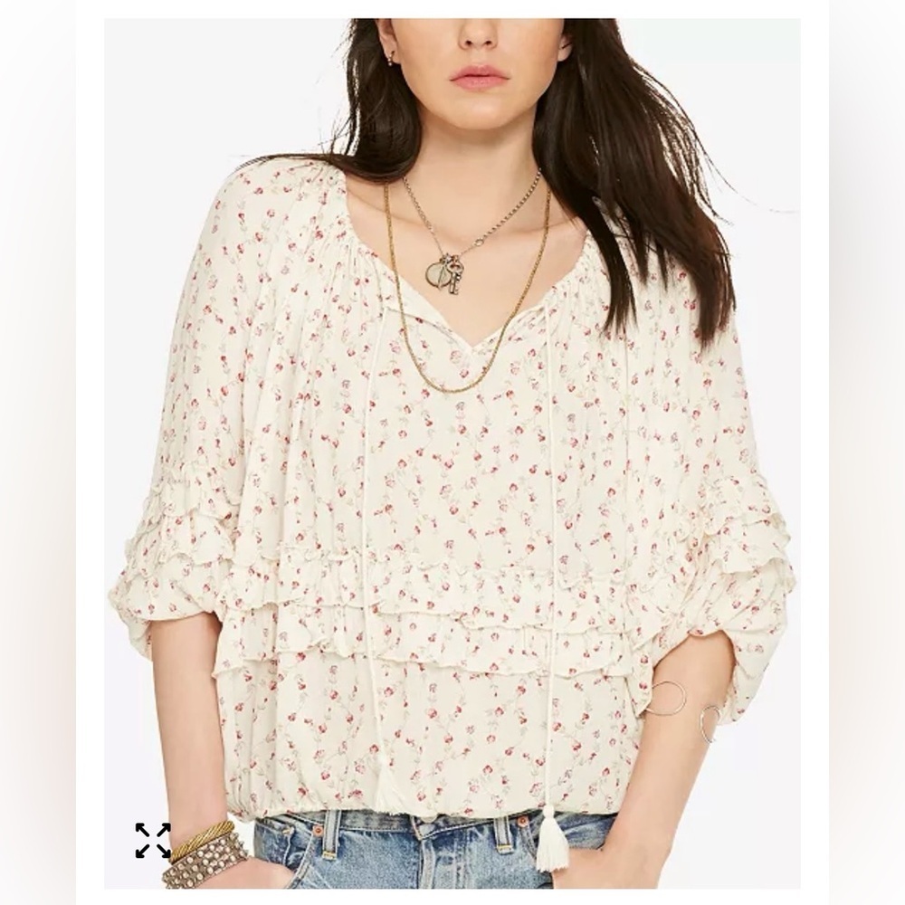 Denim & Supply Ralph Lauren Floral-Print Boho Blouse Size Small